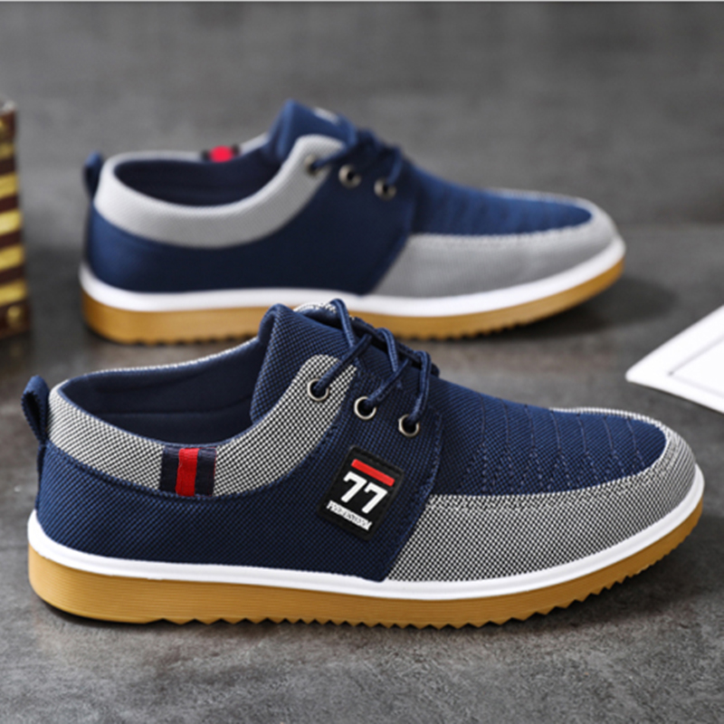 New Fashionable Trendy Men's S - đánh giá và giá Knit Fabric Lace Up Sneakers