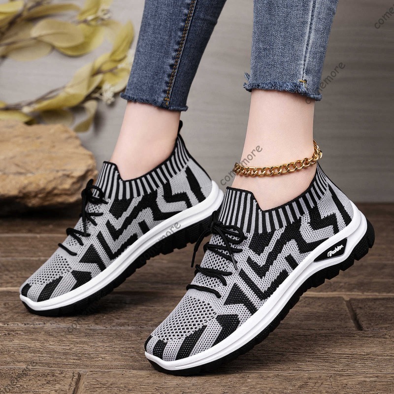 Women's Knit Slip-On Sneakers  - đánh giá và giá Knit Fabric Lace Up Sneakers