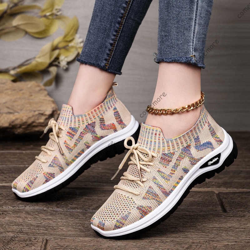 Women's Knit Slip-On Sneakers  - đánh giá và giá Knit Fabric Lace Up Sneakers
