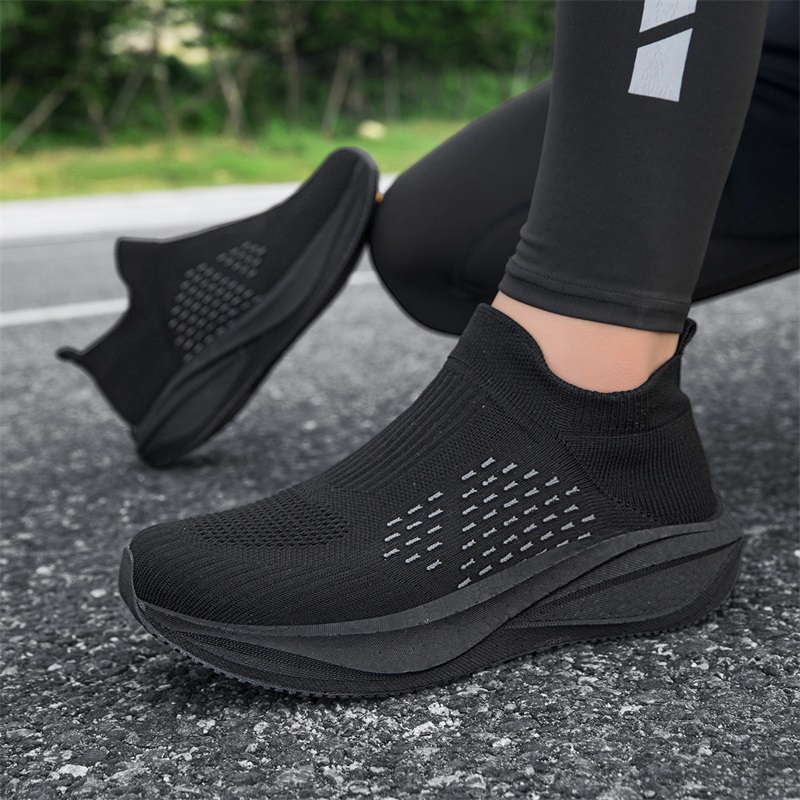 Unisex Slip on Sock Running Sh - đánh giá và giá Knit Fabric Lace Up Sneakers