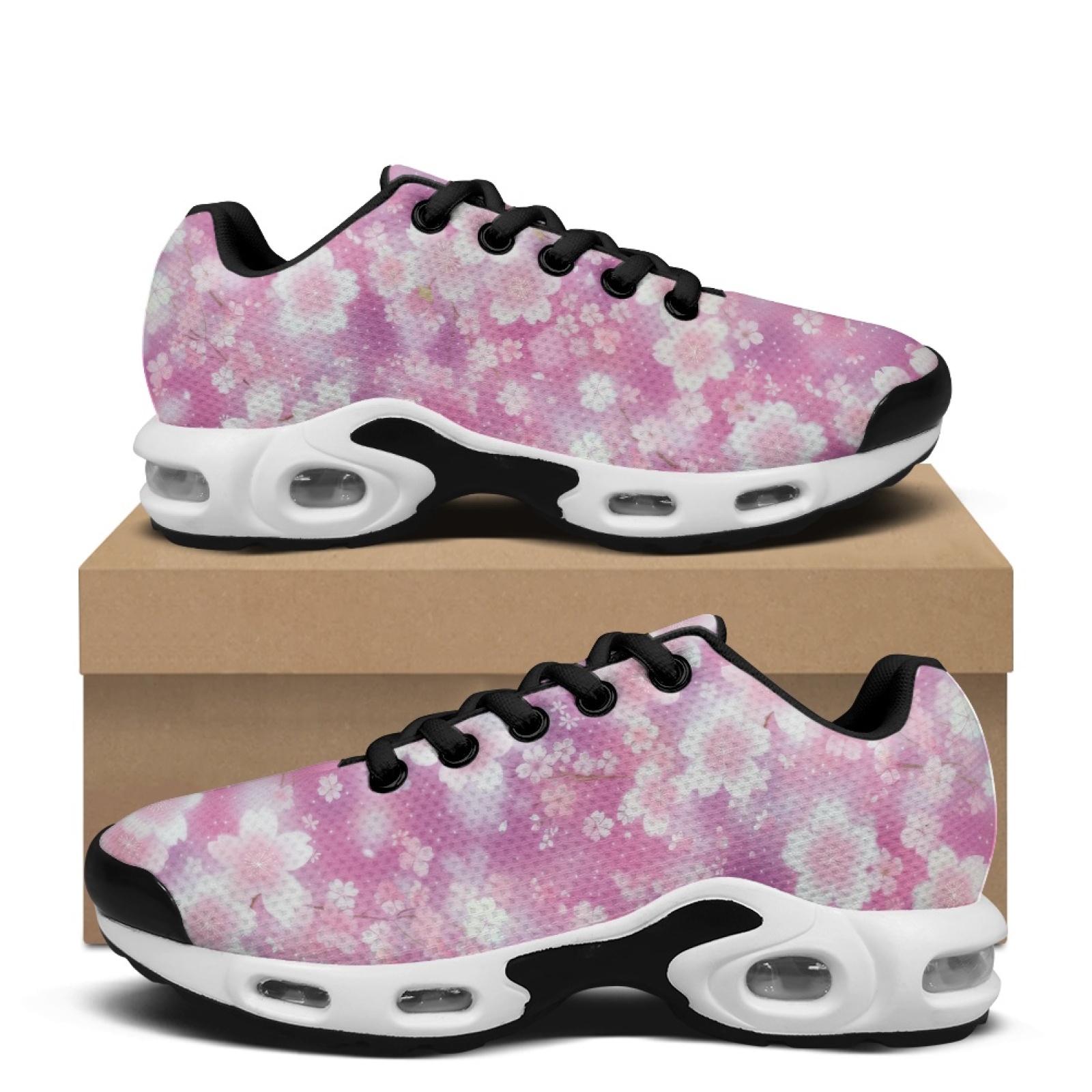 PENSTROLL Pink Floral Pattern  - đánh giá và giá Air Cushion Jogger Shoes Men