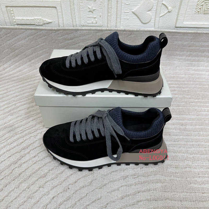 2025 White Knitted Suede Flat  - đánh giá và giá Knit Fabric Lace Up Sneakers